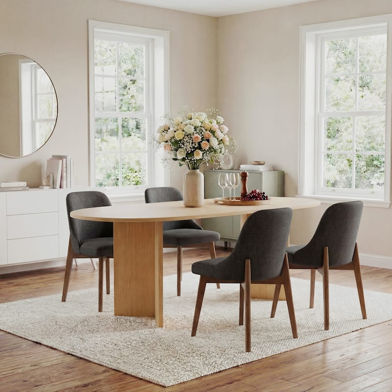 Upholstered Side Chair Dining Chairs Kitchen Chairs with Wood Legs Set of 2