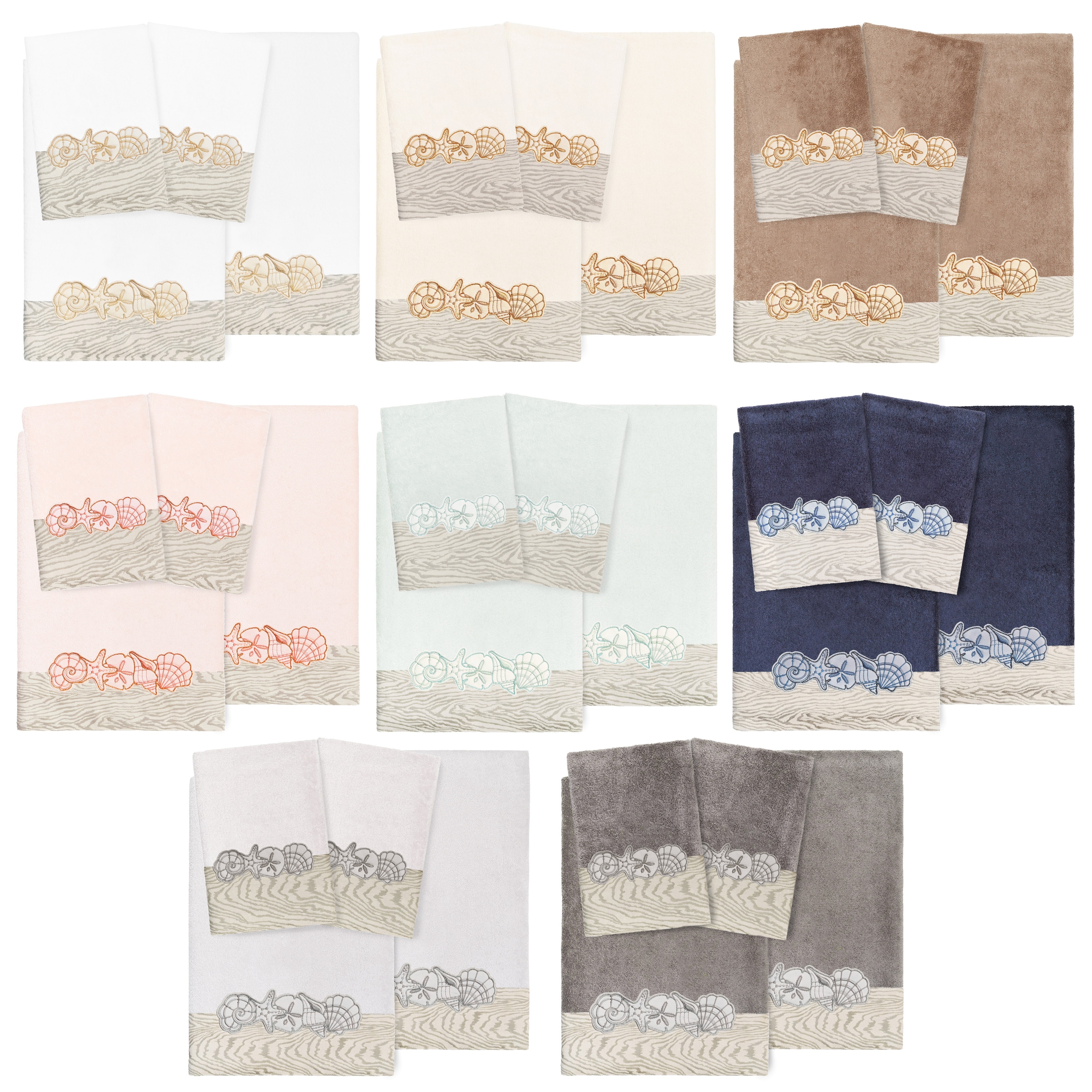 Authentic Hotel and Spa Shell Row 4 PC Towel Set