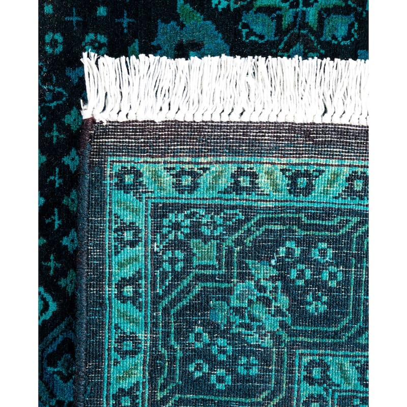 Overdyed One-of-a-Kind Hand-Knotted Area Rug - Black - 2' 7" x 10' 1"