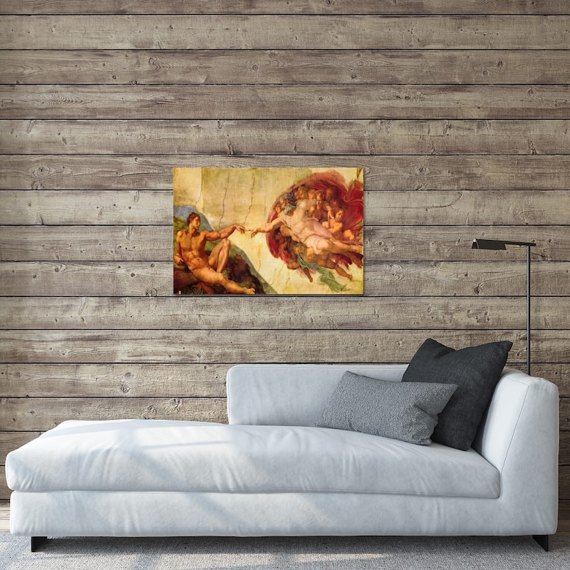 Creation Of Adam Print On Acrylic Glass by Michelangelo