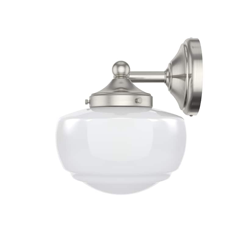 Hunter Saddle Creek Vanity Wall Light - Transitional, Vintage Schoolhouse - Damp Rated!