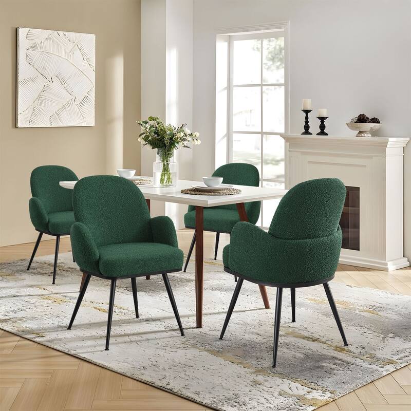 Fabric Upholstered Dining Chairs Set of 2/4 with Arms - 34.8"H x 23.2"W x 22.8"D