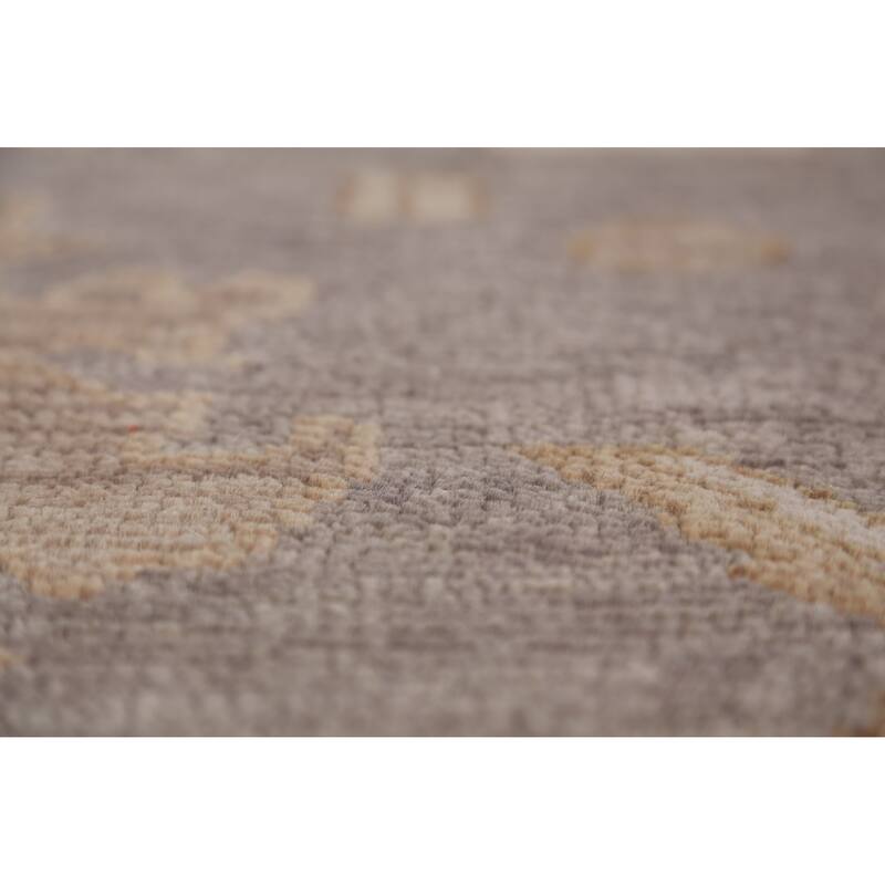 Oushak Indian Large Rug Handmade Oriental Grey Wool Carpet - 9'8" x 13'7"