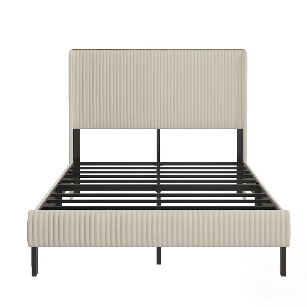 Metal Bed Frame with Charging Station