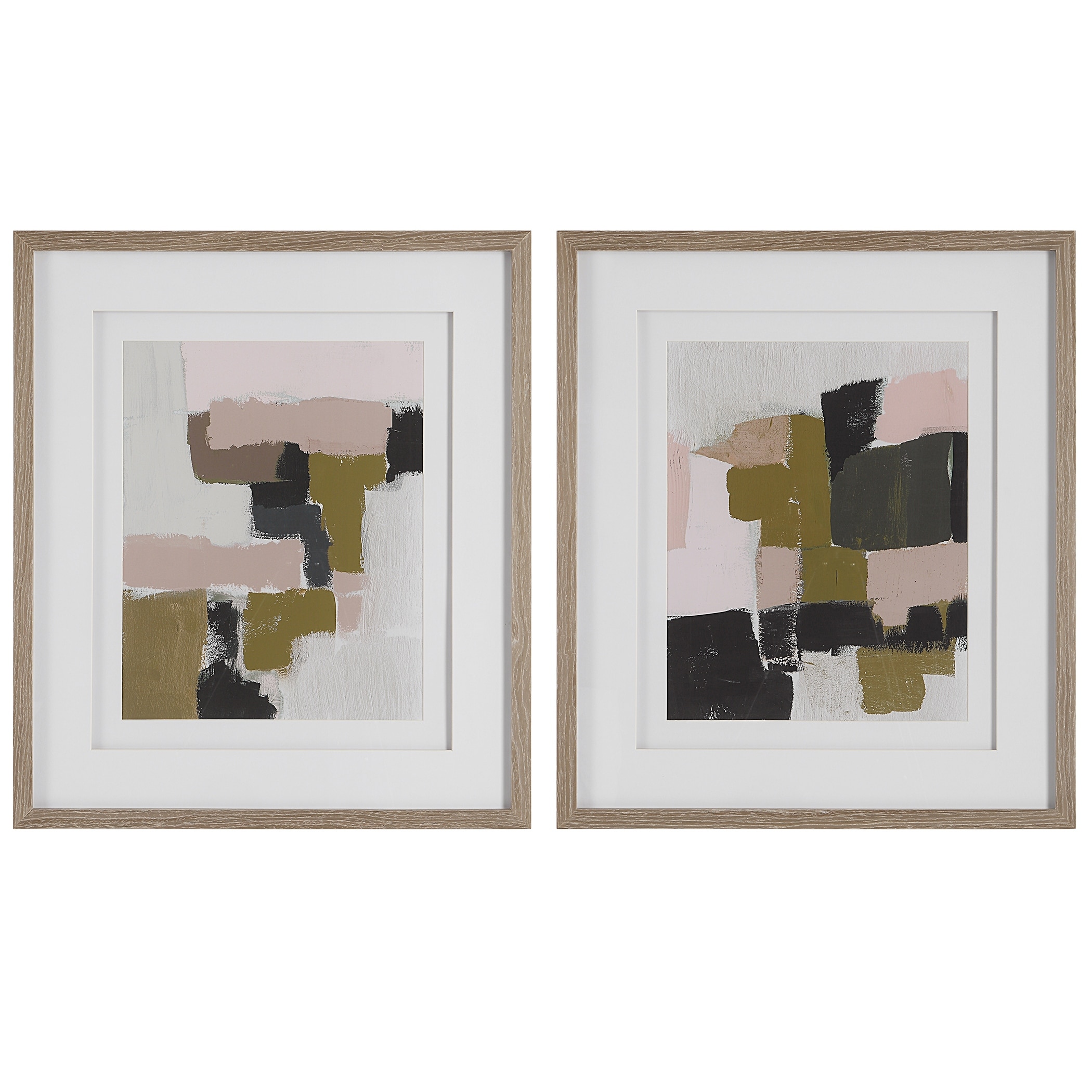 Uttermost Color Block Framed Prints (Set of 2) - 26.5"x30.5"x1"
