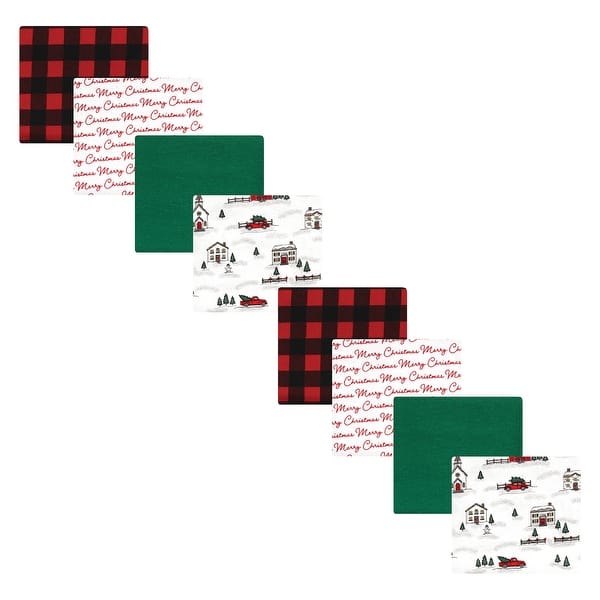 slide 1 of 1, Hudson Baby Cotton Flannel Receiving Blankets Bundle Set, Christmas Scene, One Size - Christmas Scene - One Size One Size - Christmas Scene