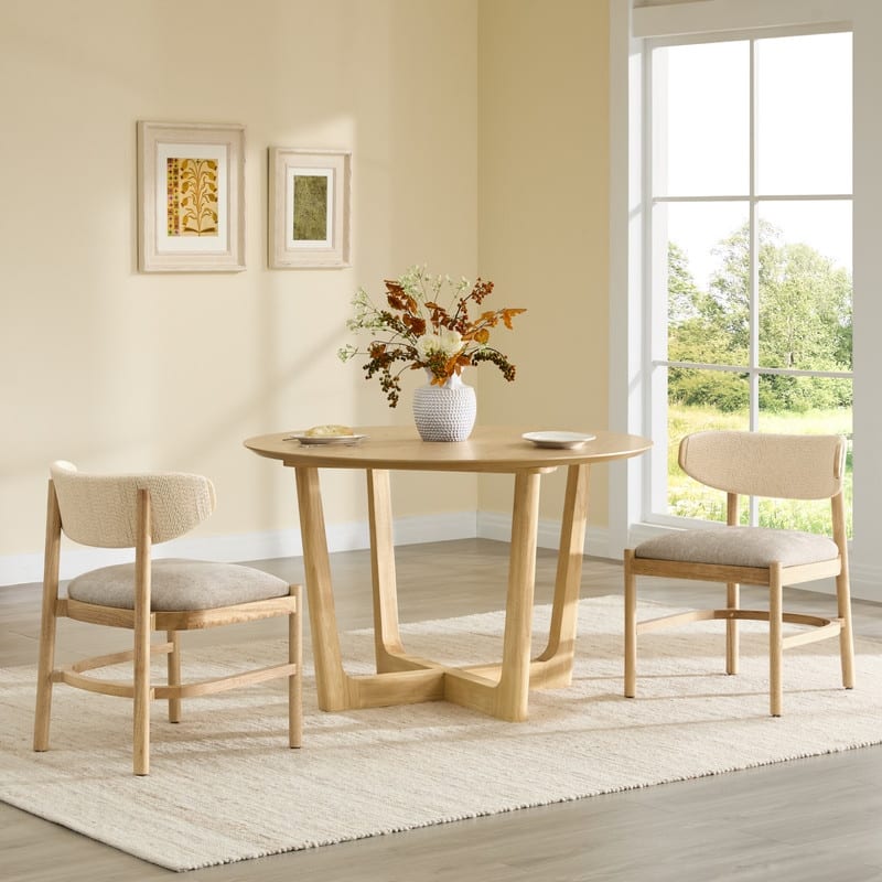 Spruce & Spring Modern Dining Chair with Handwoven Rope Back