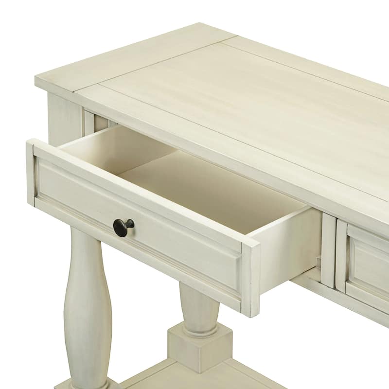 Console Table with Drawers and Shelf