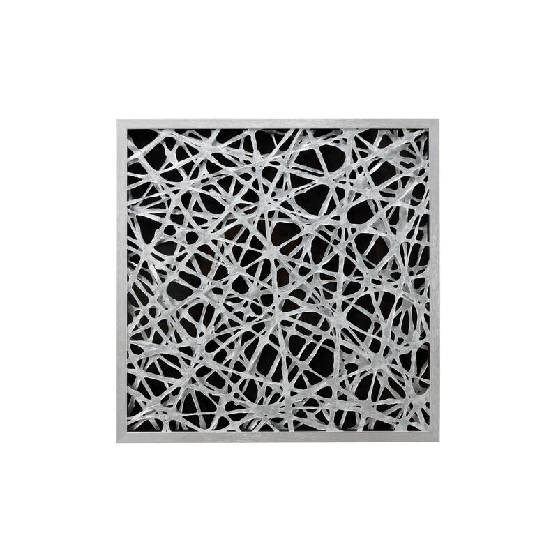 Large Square Modern Abstract Art Black and White Paper Shadow Box Wall Art 23.5 x 23.5 - 24 x 2 x 24