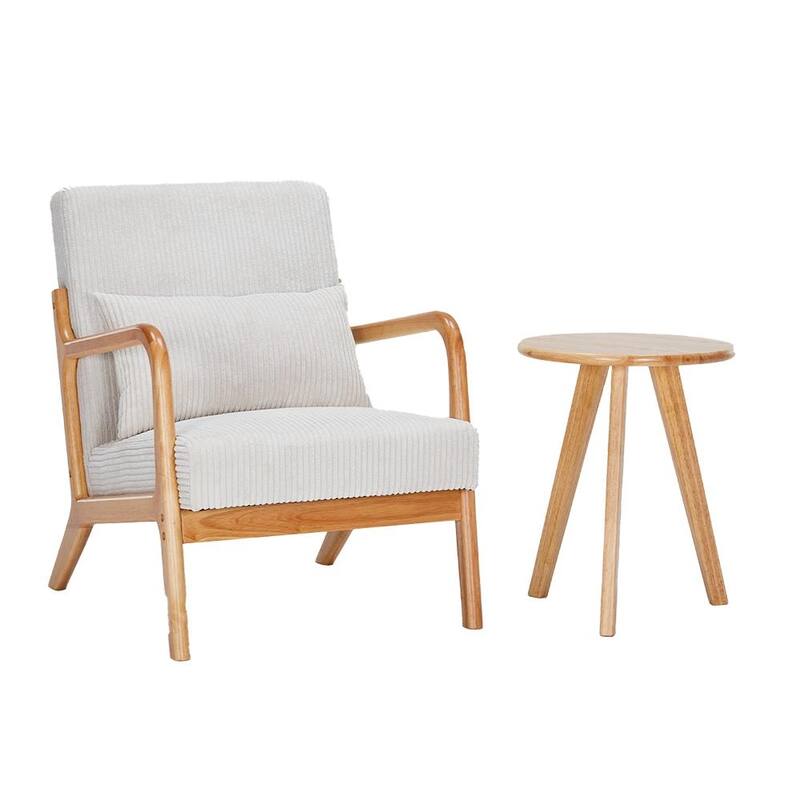 Mid-Century Modern Accent Chair&Coffee Table Set, Suitable for Living Rooms and Bedroom Relaxation Areas