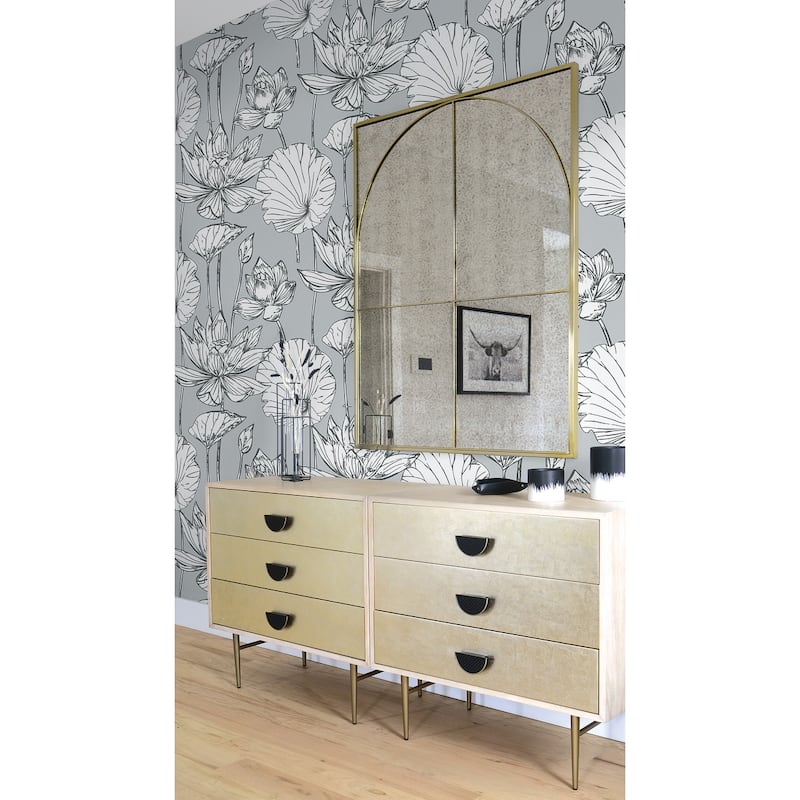 NextWall Lotus Floral Peel and Stick Wallpaper