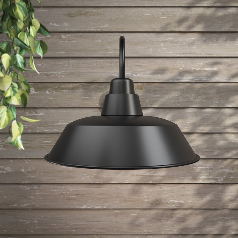 Farmhouse Black Exterior 1-Light Wall Sconce Outdoor Barn Light Fixture