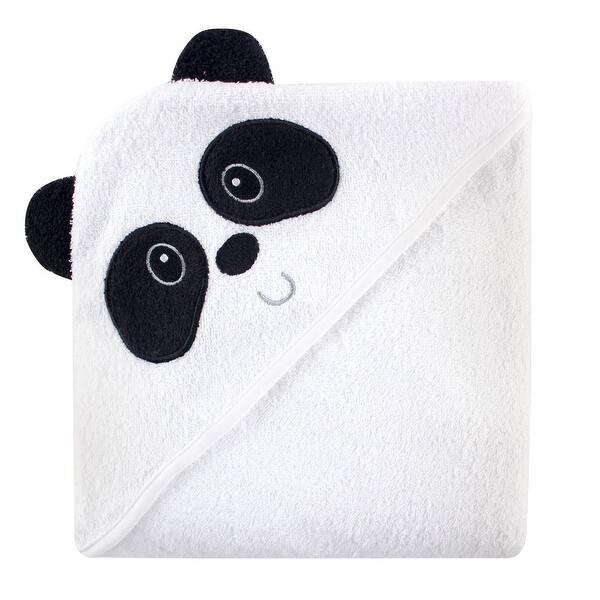 slide 1 of 1, Luvable Friends Baby Unisex Cotton Animal Face Hooded Towel, Panda, One Size - Panda - One Size One Size - Panda