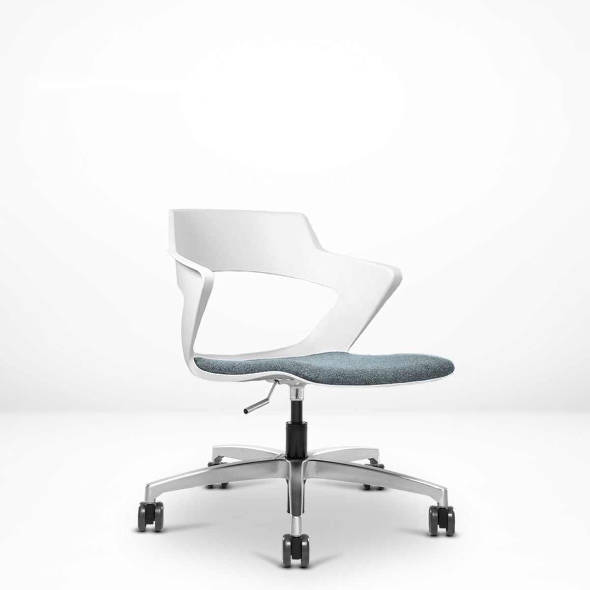 zee modern swivel chair for home office wool seat cushion aluminum base