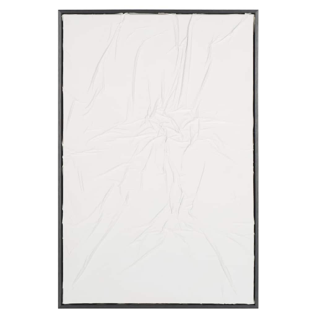 SAFAVIEH Home Glacial Grooves 24W x 36L-inch Framed Wall Art - White