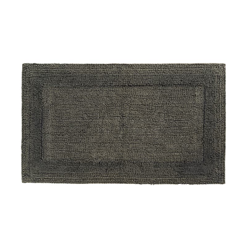 French Connection Stonewash Cotton Bath Rug - 17x24 - Black