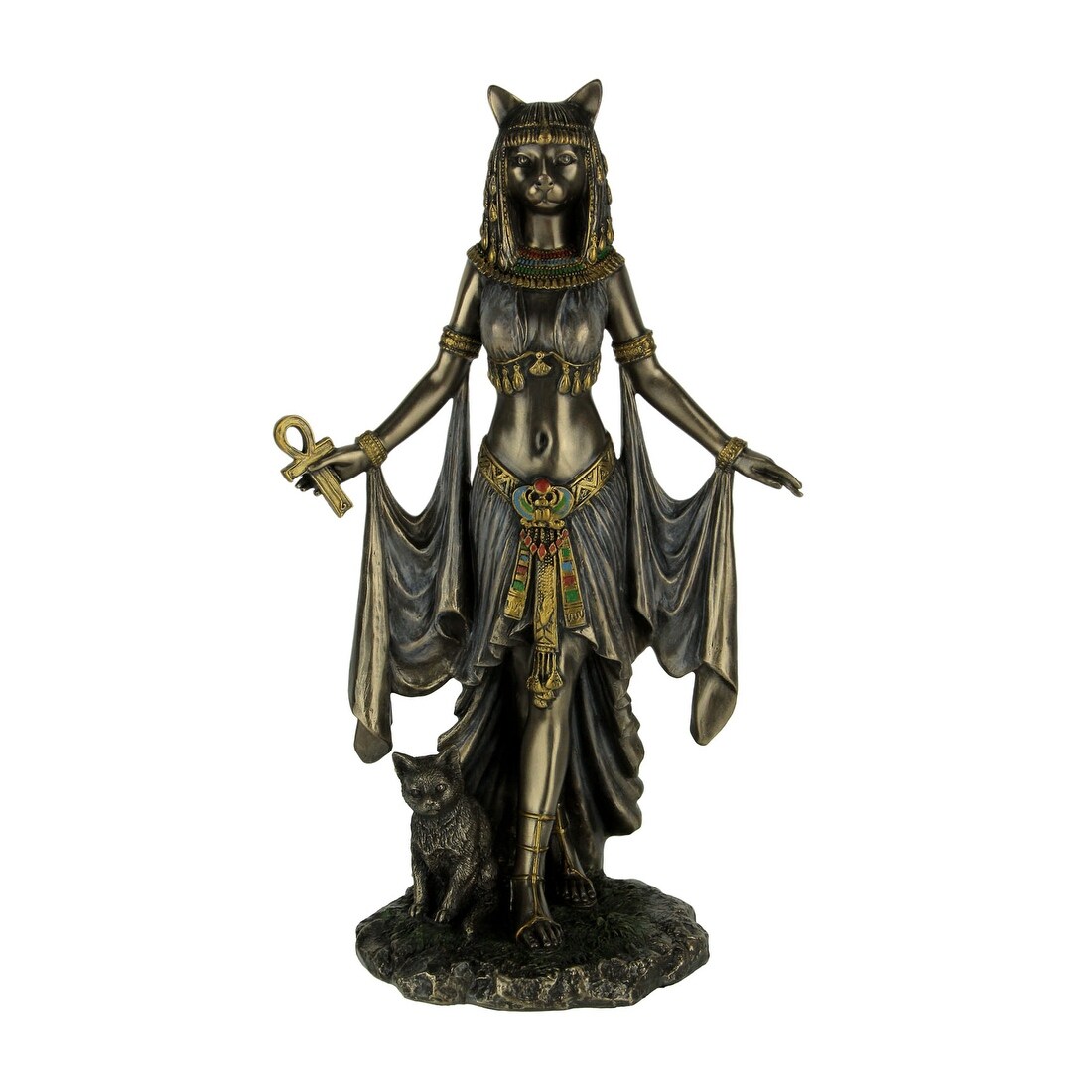 Shop Bronze Finish Egyptian Goddess Bastet With Sacred Cat Statue