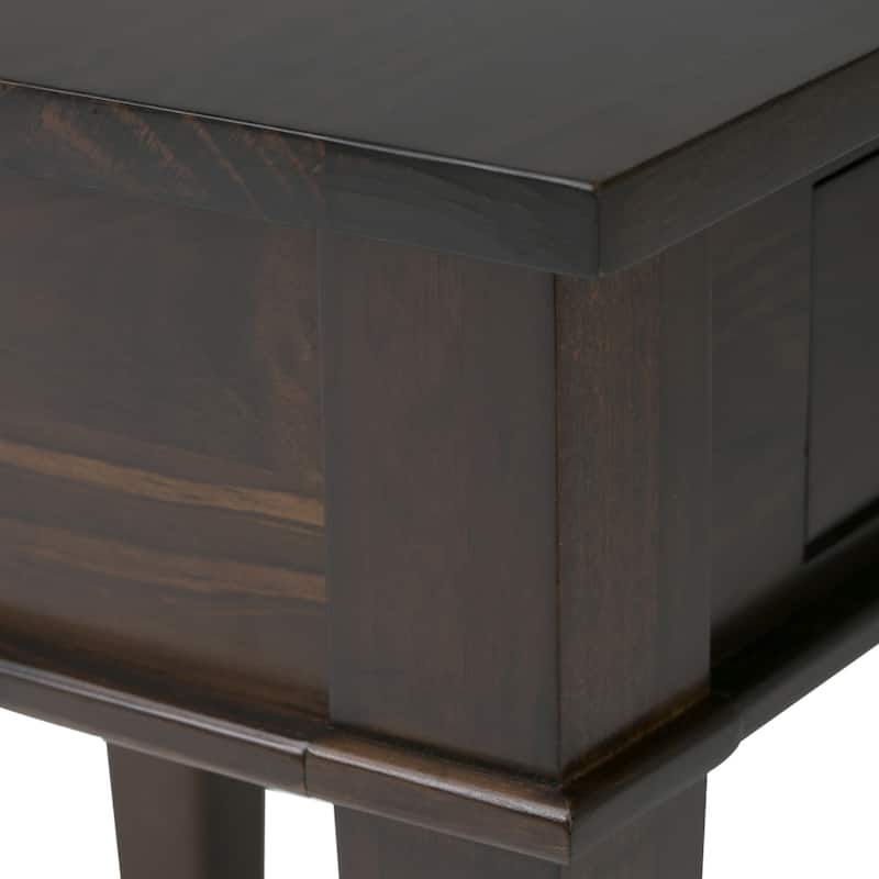 WYNDENHALL Sterling SOLID WOOD 18 inch Wide Square Transitional End Side Table - 18 W x 18 D x 20 H