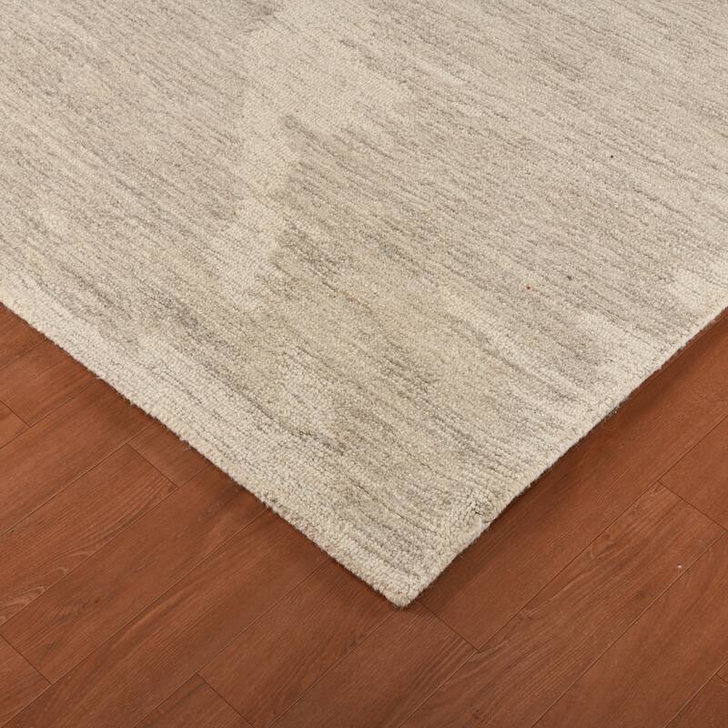 Mohave Ivory and Beige Abstract Hand-Hooked Area Rug 2' x 3'