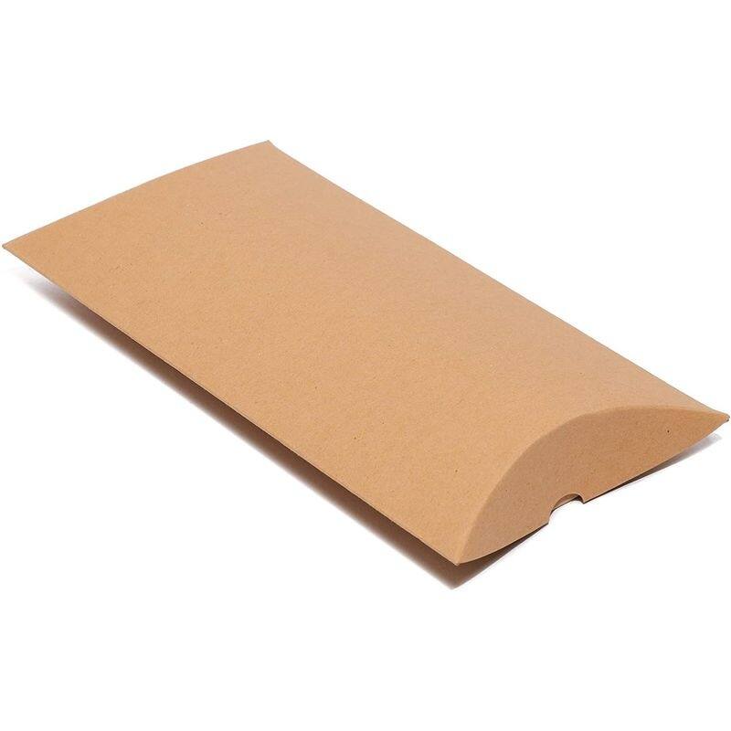 Bright Creations 50 Pack Kraft Pillow Boxes Set with 100ft Jute Twins for Wedding Party Favor