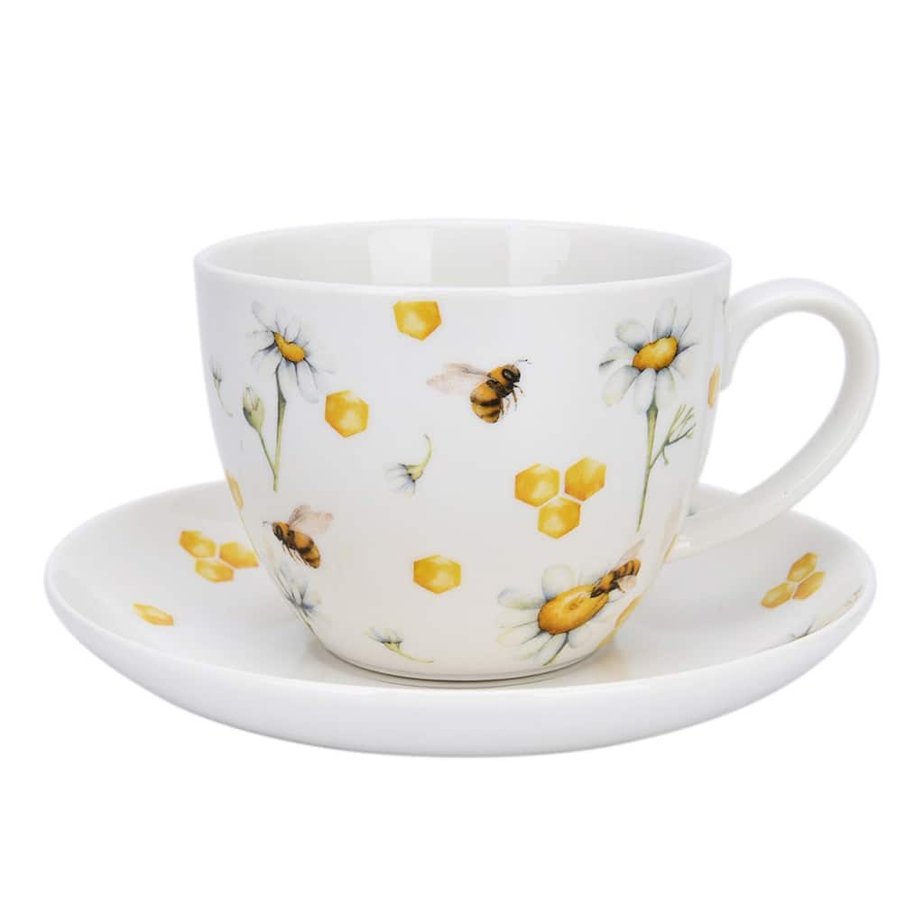 STP Goods 13.5oz Honey Bee Tea Coffee Cup & Saucer Gift Box Set - 13.5 fl oz