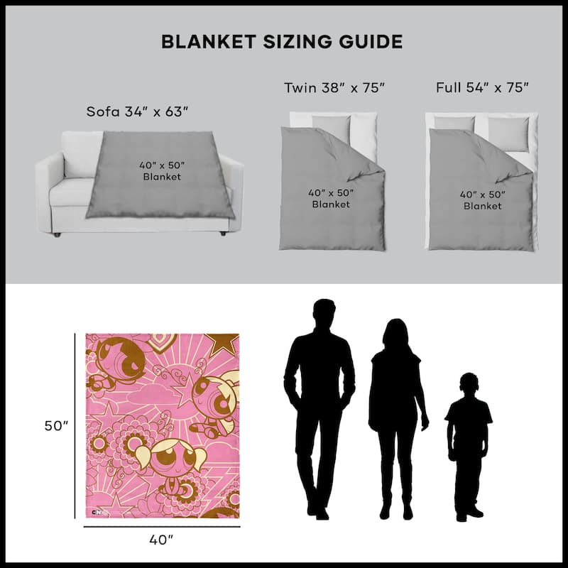 Warner Brothers Powerpuff Girls Silk Touch Throw Blanket