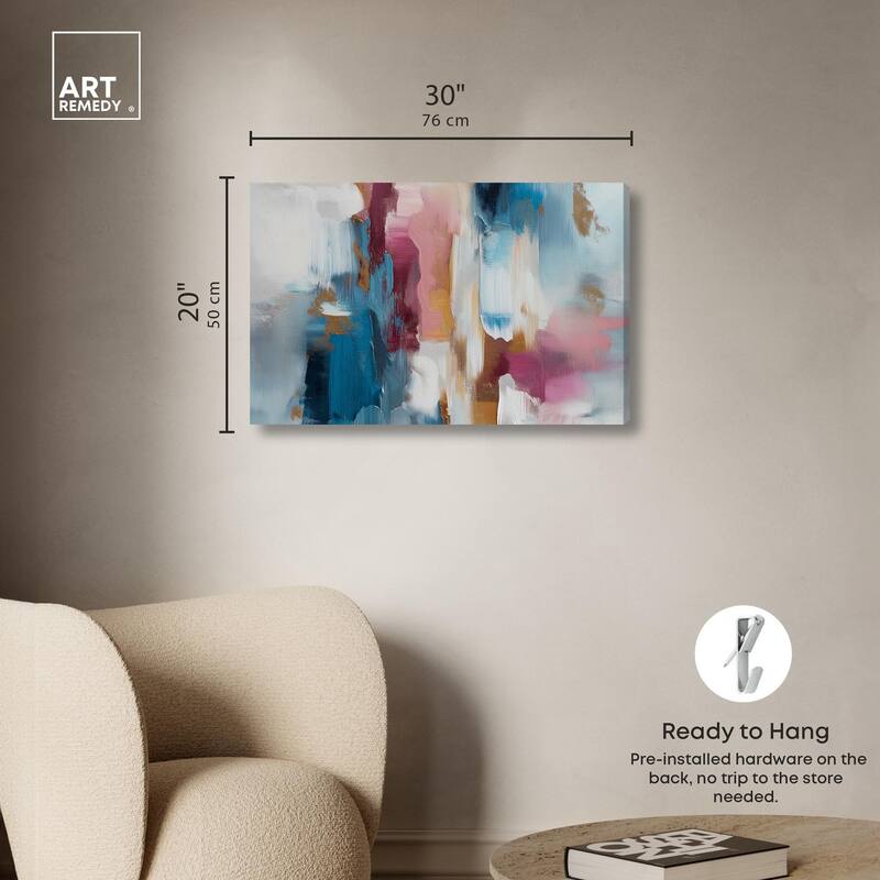 Rosy and Ocean Hues II Canvas by Art Remedy, Gallery Wrapped