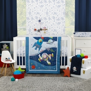 Disney Toy Story Outta This World Blue and Gray Buzz Lightyear 4pc Crib Bedding Set