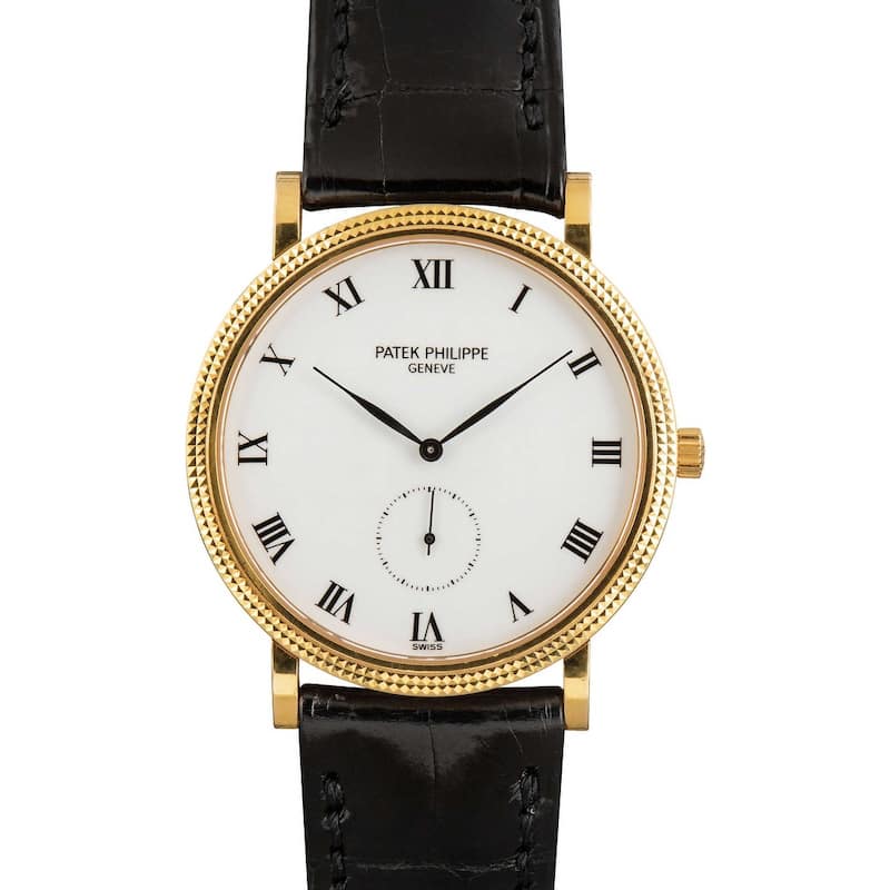 Patek Philippe Pre-Owned Calatrava Small Seconds 34mm Men's Watch - Yellow Gold