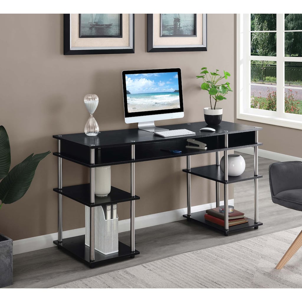 Convenience Concepts Designs2Go No Tools 60 inch Deluxe Student Desk with Shelves