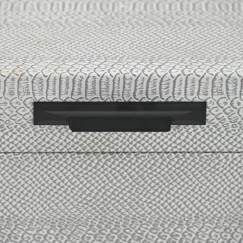 Anouk Set of 3 Rectangular Decorative Storage Trunks - Gray Faux Snakeskin - N/A