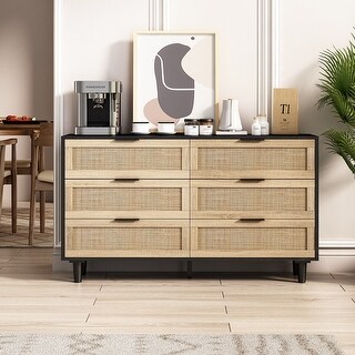 6-Drawers Storage Cabinet Dresser Rattan Drawer - Bed Bath & Beyond ...