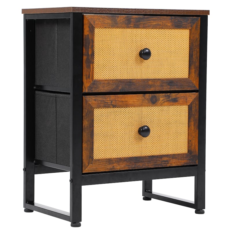 Moasis Rattan Dresser Closet Storage Tower Organizer Unit for Bedroom