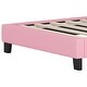 preview thumbnail 9 of 34, Cute Girl Princess Bed with Crown Headboard, PU Upholstered Platform Bed, Wood Panel Bed Low Profile Bed