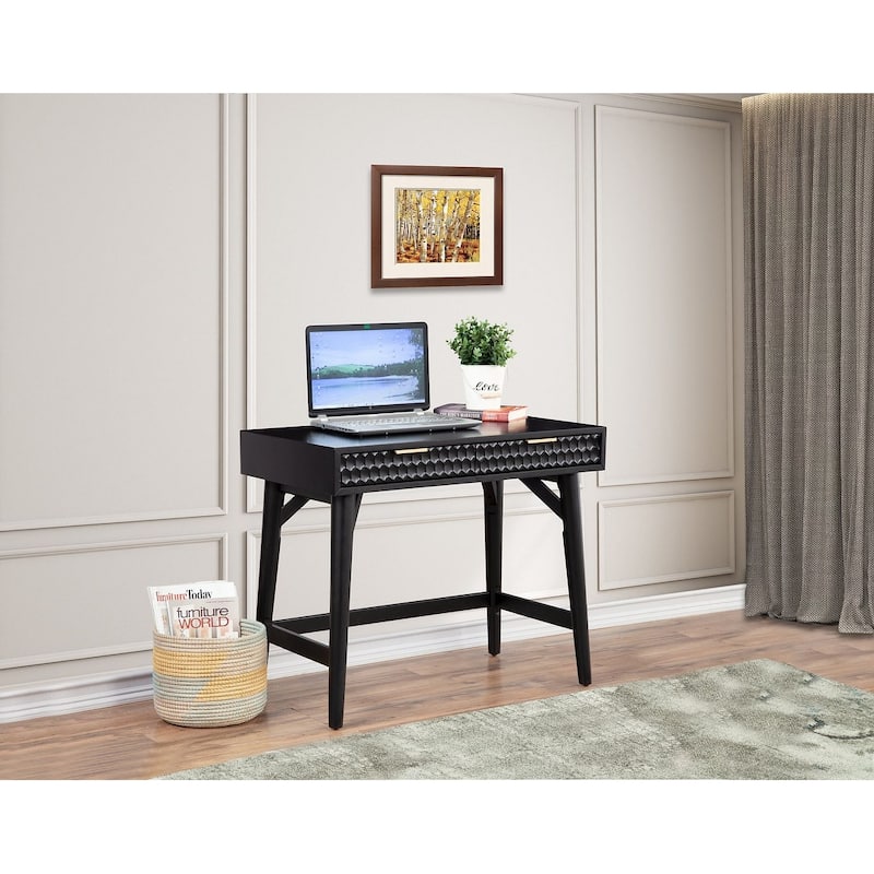 Origins by Alpine Black Pearl Mini Desk, Black