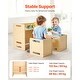 preview thumbnail 2 of 8, Natural Wood Plywood Montessori Table Set with 2 Chairs & Adjustable Height - 26.2 x 14.2 x 20.5 in