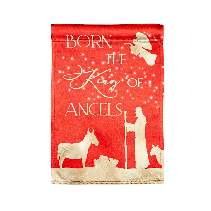 Red and Gold Christmas Night Garden Lustre Front & Back Flag - Multi - Color