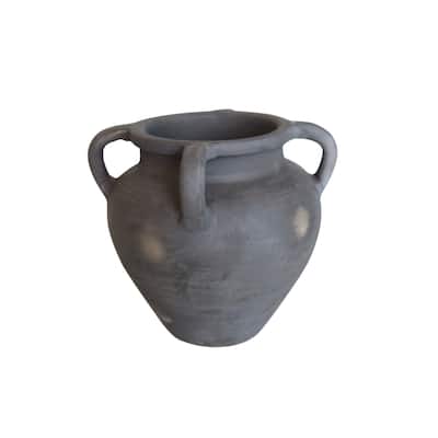 Textured Terracotta Accent Vase - 9"