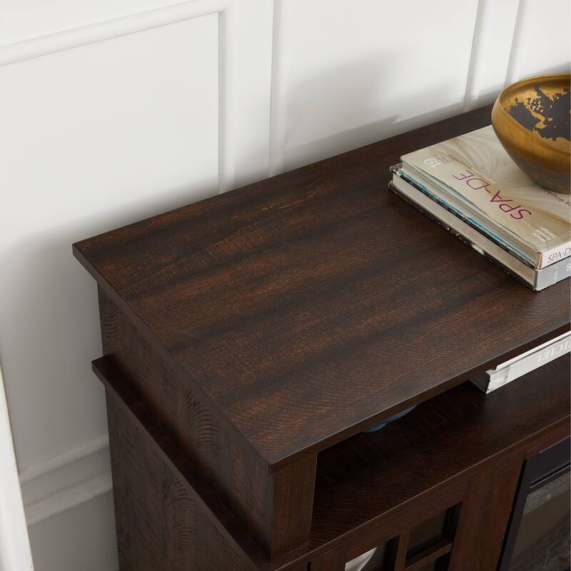 Modern TV Stand Media Console for TV Up to 65" with Open Shelves and Storage Space, for Living Room, Espresso