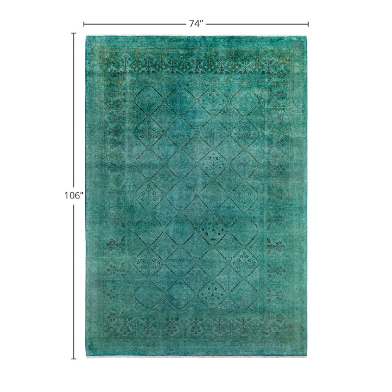 Contemporary Overdyed Wool Hand Knotted Area Rug - 6' 2" x 8' 10"