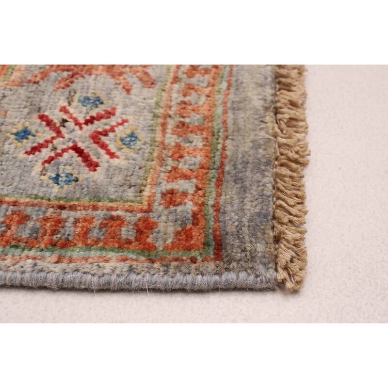 ECARPETGALLERY Hand-knotted Modern Ersari Light Grey Wool Rug - 2'9 x 8'0
