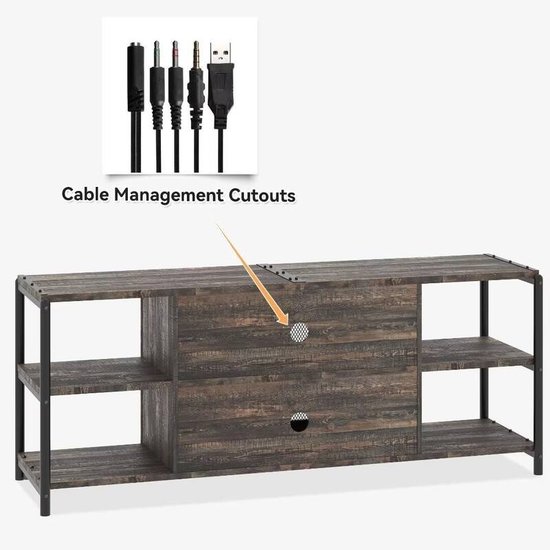 63" TV Stand Farmhouse Style TV Console Table