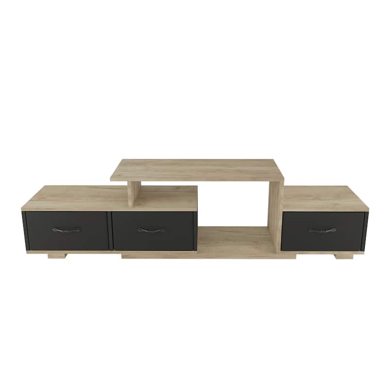 TV Stand, wood drawers for TV Cabinet for Living Room, Entertainment Center with 3 drawers