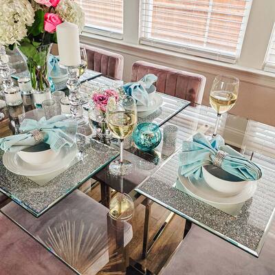 Sparkles Home Square Rhinestone Crystal-Filled Charger