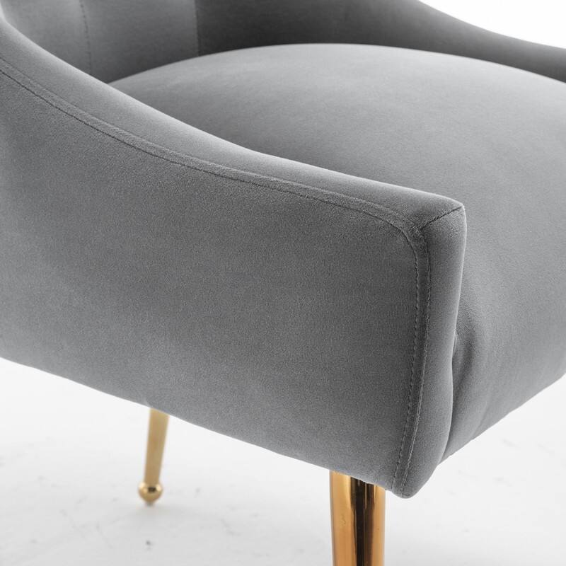 Modern Dining Chairs Set of 2, Upholstered Accent Chair Tufted Back Armless Chair with Back Pull