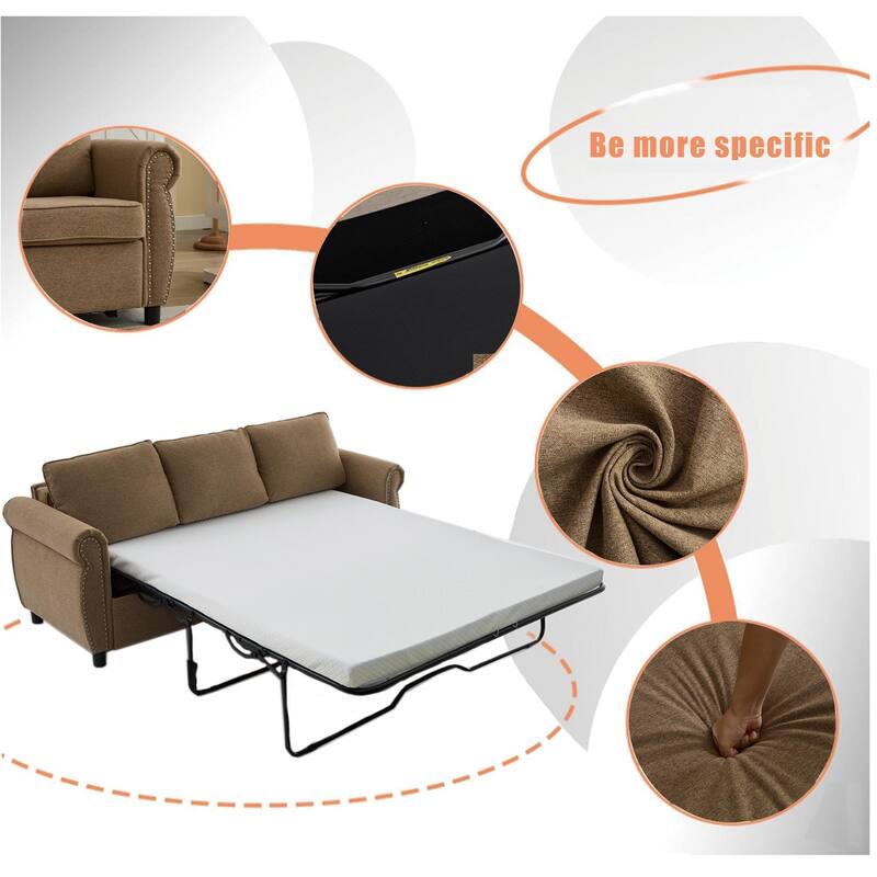 81.5" 2-in-1 Queen Convertible Sleeper Sofa Bed