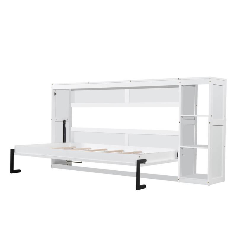 Murphy Bed with Bookshelf for Samll Space, Full/Twin Size