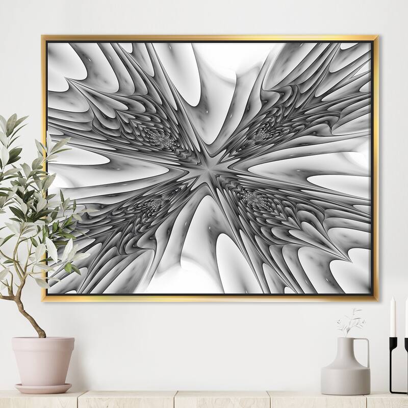 Designart "Fractal 3D Magical Depth" Abstract Framed Canvas Art Print