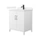 Option White, Black Trim, Carrara Cultured Marble Top