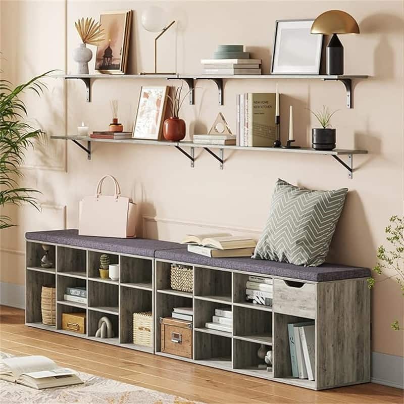 Shoe Bench - 11.8"D x 40.9"W x 18.9"H